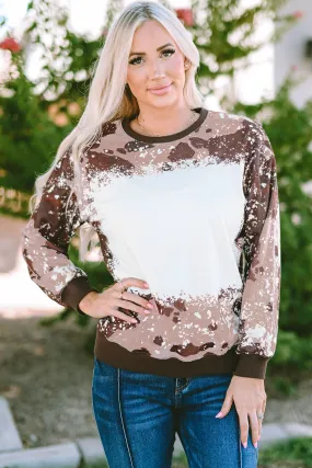 Bleached Tie Dye Long Sleeve Top