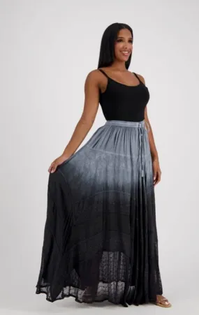 Last Few! Celestial Maxi Skirt- Acid Washed