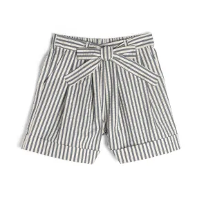 Wide Cuffed Short - Seersucker Stripe - Blue/Cream